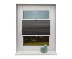 Beyond Drape Plissee Dunkelgrau 50x130 cm verspannt ohne Bohren Klemmträger bis 27mm Fertigplissee Sichtschutz