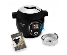 Krups CZ7158 Cook4Me+ Connect Multikocher (1600 Watt, elektrischer Schnellkochtopf, inkl. kostenlose App, Bluetooth Steuerung, 4 Liter Fassungsvermögen) schwarz/grau