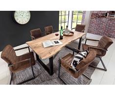 SAM® Stilvoller Esszimmertisch Quarto 180 x 90 cm aus Akazie-Holz, Tisch mit schwarz lackierten Beinen, Baum-Tisch mit naturbelassener Optik