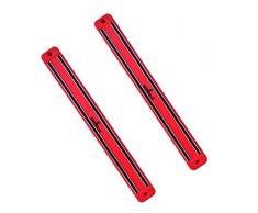 SiliSlick Magnetmesserhalter Wandleiste | Magnet Werkzeughalter | Magnetleiste für Küche, Garage, Bad, Künstlerbedarf oder Home Organizer (2 Rot)