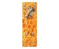 Apalis 79046 Wandgarderobe Honey Bee | Design Garderobe Garderobenpaneel Kleiderhaken Flurgarderobe Hakenleiste Holz Standgarderobe Hängegarderobe | 139x46cm