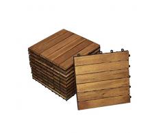 SAM Terrassen- Klickfliese 01, Akazienholz geölt, 33 Fliesen für 3 m², 30x30 cm, FSC®100%, Garten- Bodenbelag, Drainage