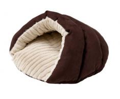 HUNTER BRIGHTON Katzenhöhle, Katzenbett, Schlafplatz für Katzen, weich, kuschelig, 60 x 60 cm, braun