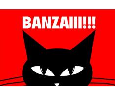 Schatzmix Banzai!!! Metal Sign deko Schild Blech Garten Comic lustig Kater Katze
