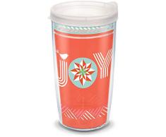 Tervis 1332956 Christmas Joy Isolierbecher mit Wickeldeckel und Frostglas, 450 ml, Tritan, transparent Getrübter Deckel 16 oz - Tritan farblos
