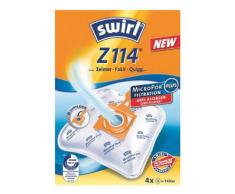 Swirl Z 114 MicroPor Plus Staubsaugerbeutel für Zelmer, Fakir, Quigg Staubsauger, Anti-Allergen-Filter, 4 Stück inkl. Filter
