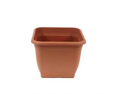 greemotion Pflanzkübel Pia Terrakotta - Blumentopf 40x40cm - 25L Blumenkübel eckig - Übertopf UV-beständiger Kunststoff - Pflanztopf frostsicher - Pflanzgefäß mit Bodenlöchern - Pflanzen-Zubehör