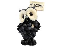 ABEESEA Dekofigur Eule, 33,8 cm, groß, Schwarz