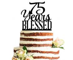 Classy Birthday Kuchen Topper 75 schwarz