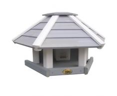 Habau 2517 Vogelhaus Wandhänger mit Silo, grau/weiß