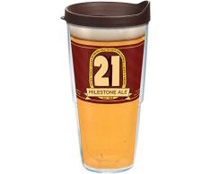 Tervis 1168536 Trinkbecher zum 21. Geburtstag, mit Deckel und braunem Deckel, 625 ml, transparent