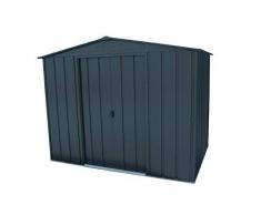 Duramax TOP Gartenhaus aus feuerverzinktem Stahl, 2,4 x 15,2 cm, stabile, verstärkte Dachkonstruktion, wartungsfreie und wetterfeste Metallgartenschuppen, Anthrazit