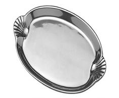 Wilton Armetale Sea Life Serviertablett mit gewelltem Griff, oval 27,9 x 41,9 cm – 356234