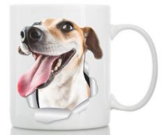 Jack Russell Terrier Tasse – Keramik Jack Russell Cofee Tasse – perfektes Jack Russell Geschenk – Lustige süße Jack Dog Kaffeetasse für Hundeliebhaber 11oz weiß