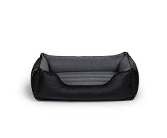 R Rexproduct Soft Premium Hundebett Haustierbett Hundesofa Reißverschluss Abnehmbarer Bezug Waschbar Antirutsch Grau-Schwarz M (52x65x20 cm)
