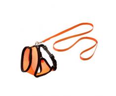Flamingo Harms Set Geschirr für Katzen orange/schwarz 110 cm 10 mm