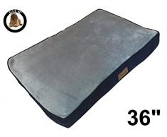 Ellie-Bo Käfig 91,4 cm Hund oder Box groß 87 cms x 57 cms Hundebett blau Cord Seiten und Kunstfell, Grau Topping