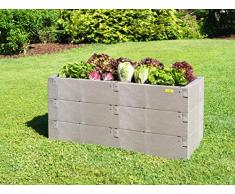 JUWEL Hochbeet Timber Ergoline 3er-Set (Variable Aufbauweise, 100% recyclebar, Gartenbeet aus Kunststoff) 20821, grau