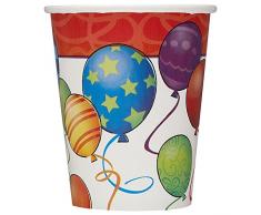 Luftballons Geburtstag Partybecher 9 oz mehrfarbig