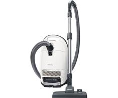 Miele S 8340 PowerLine Staubsauger mit Beutel, 890 W, Bodenstaubsauger mit Fußsteuerung/Staubsauger mit Parksystem und 12 m Radius, weiß