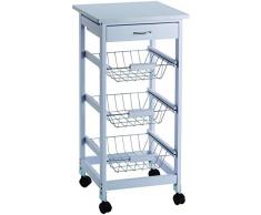 King Home C1820086 Küchenwagen, weiß