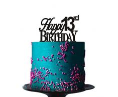 Happy 13RD Birthday Cake Topper für 13RD Birthday Cake Topper Party Dekorationen Schwarz Acryl