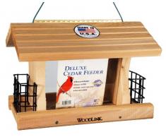 Woodlink Deluxe AT4 Vogelfutterstation aus Zedernholz mit Stangkäfigen