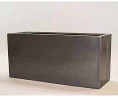 Pflanztrog Blumentrog Raumteiler Fiberglas rechteckig LxBxH anthrazit metallic 100x40x50cm