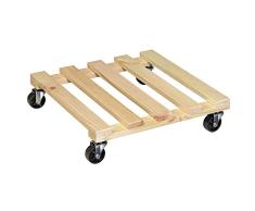 WAGNER Pflanzenroller PALETTI 38 x 38 cm I Pflanzenroller für Innenbereich, Kiefer Natur I Blumenroller aus FSC-Massivholz I Kübelroller aus Holz I Tragkraft 120 kg I Made in EU – 20042001
