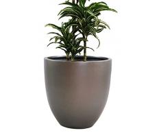 Pflanzkübel Blumenkübel Blumentopf Fiberglas rund konisch anthrazit metallic D60xH60cm