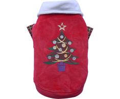 Doggy Dolly ST010 Fleece Pullover fÃ¼r Hunde mit Kragen Weihnachtsbaum, rot, GrÃ¶Ãe : M