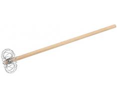 Fackelmann Quirl, Schneebesen mit Funktionsteil aus Edelstahl, Milchaufschäumer mit engmaschigen Rührbögen (Farbe: Braun), Menge: 1 Stück