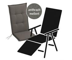 Best STS 175x50x7 cm, D.1821 Polster, Polsterauflage, Sesselauflage, Stuhlauflage, Relaxpolster, Relaxauflage anthrazit