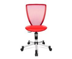 Topstar 71487S01 Titan Junior, Schreibtischstuhl, Kinderdrehstuhl, Jugenddrehstuhl, Netzrückenlehne und Bezugsstoff rot, 40 x 44 x 98 cm