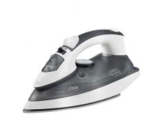 UFESA PV1516 Axis Dampfbügeleisen, 2200w, Dampfstoß 90gr, Duraglide Keramiksohle, Kontinuierlicher Dampf 20gr / min, Entkalkungs System, Ani-Tropf, Tank 250ml,weiß und grau, Keramik, Noir/Blanc