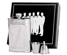 Visol VSET62-2016 Flachmann mit griechischem MusterGroomsmen II, Geschenkset, 227 ml, silberfarben