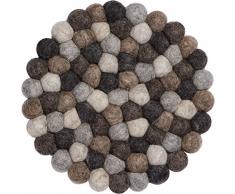myfelt A-TU-022-020 NÃ©la Filzkugel Topfuntersetzer, Schurwolle, Natur, 20 x 20 x 2 cm