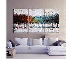 Gardenie Kunst – Colorful Forest Abstrakte Kunst 100% handbemalt modernes Ölgemälde, modernes Wandtattoo Kunst für Zimmer Dekoration, 3 Pcs/Set, 40,6 x 61 cm, Öl, 16X24 inch Unframed