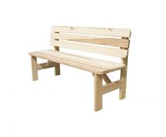 ROJAPLAST 15/6 Holzterrasse Gartenbank, Natural, 180 x 51 x 80 cm