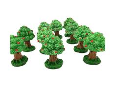 Armena Baum Miniatur Figuren Garten Deko Figuren-10 Stück Kleiner Mikrolandschaft Tischdekoration Höhe 1.5cm, Grün