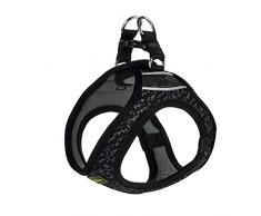 HUNTER Hilo Soft Comfort Geschirr für kleine Hunde, weiches Mesh-Material, luftdurchlässig, Zugentlastung, reflektierend, XS, schwarz, 60 g