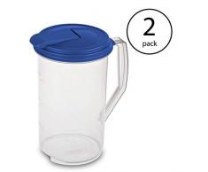 Sterilite Krug, rund, Deckel mit transparentem Boden, 2 Stück