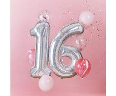 Ginger Ray SG-100 Balloon Bundle-16th Birthday Ballons, plastik, rose