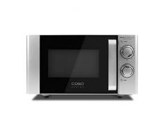 Caso MG20 Ecostyle Ceramic Design Mikrowelle mit Grill, größere Nutzfläche Dank Keramikboden, 20 Liter, Garen auf Zwei Ebenen, Edelstahl