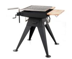 Tepro Holzkohlengrill - mit schwenk-/höhenverstellbarem Grillrost Seaport, Schwarz