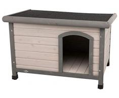 Trixie 39562 natura Hundehütte Classic mit Flachdach, M–L: 104 × 72 × 68 cm, grau