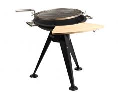 FireFriend BQ-6870 Holzkohlegrill â Durchmesser der Grillfläche: 55 cm â Seitliche Holzablagen