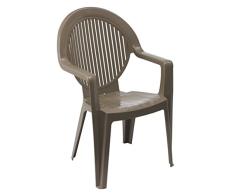 Grosfillex Fidji Evolution Stapelsessel, Taupe, 59 x 58 x 91 cm