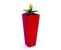 Pflanzkübel Blumenkübel Blumentopf Fiberglas Säule konisch LxBxH 38x38x100cm hochglanz rot