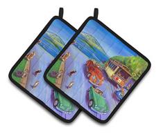 Caroline s Treasures Corgi Hyde Park Paar Topflappen 7436pthd, 7.5hx7.5 W, multicolor